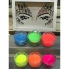 Kit 6 Sombra Neon em pó + 1 Máscara Strass Kit Carnaval