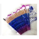 Kit 20 Pincel para Maquiagem c/ Glitter e Necessaire